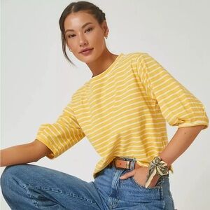 Maeve Yellow Striped Crop Top